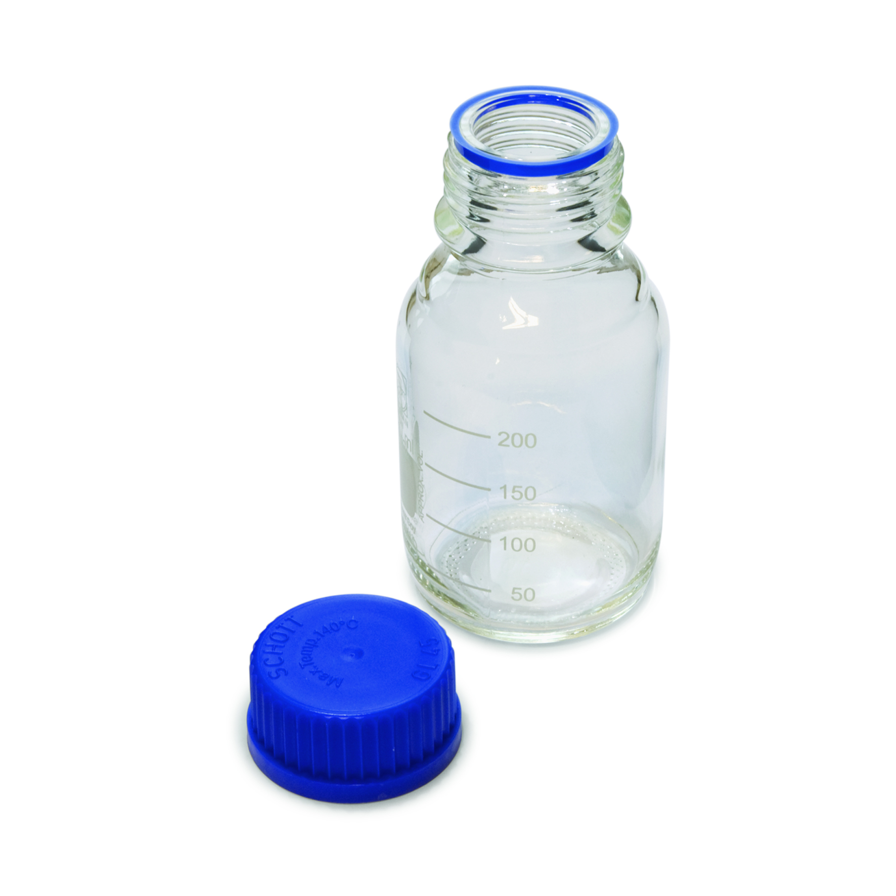 Glass Bottle with GL45 cap 250 mL PP