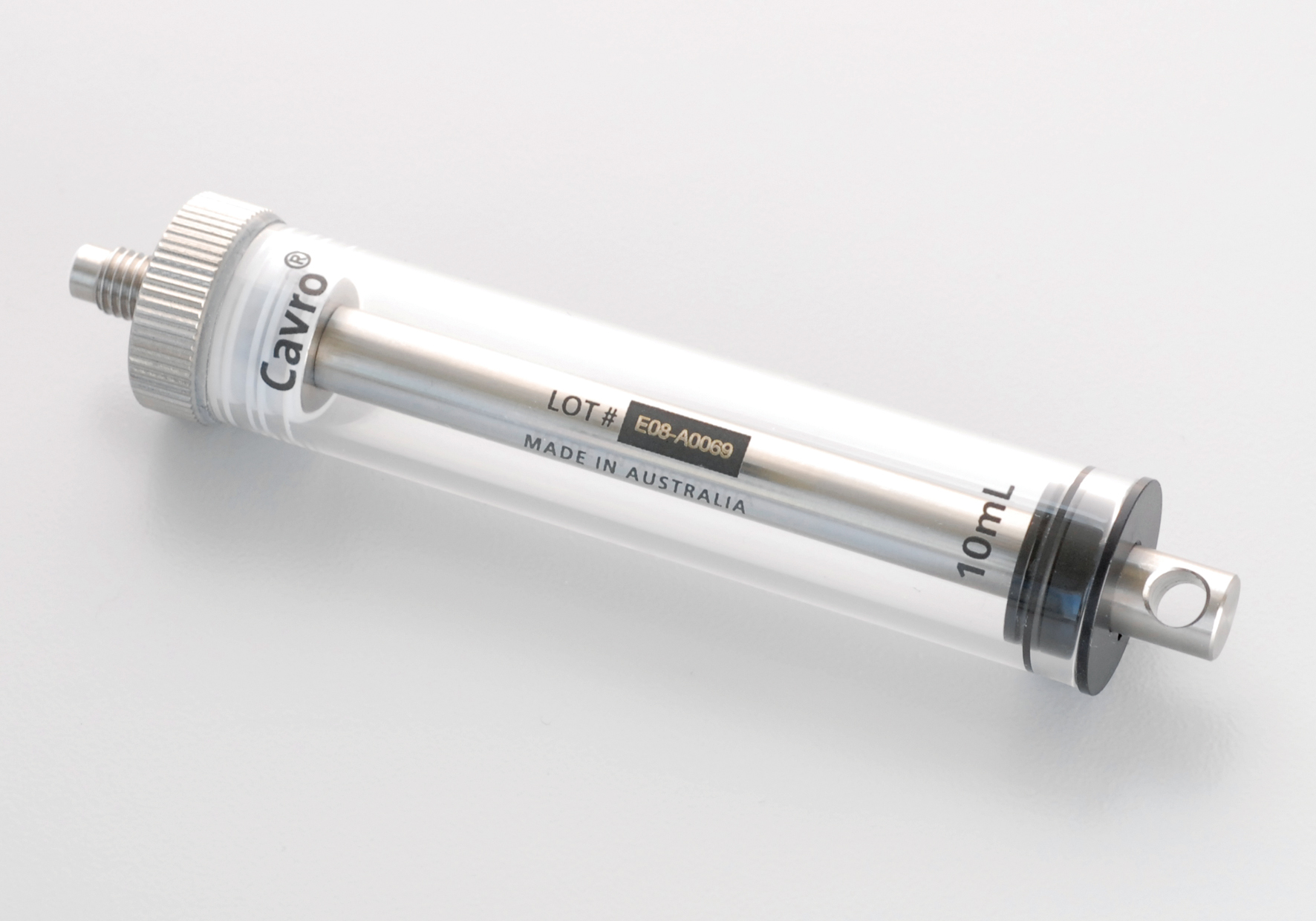 Syringe 10mL, glass, PTFE, SS