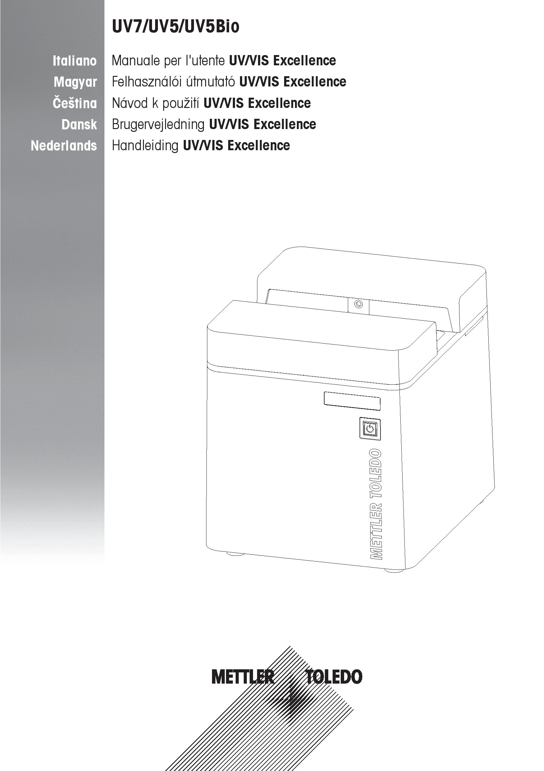 User manual UVx (it, hu, cs, da, nl)