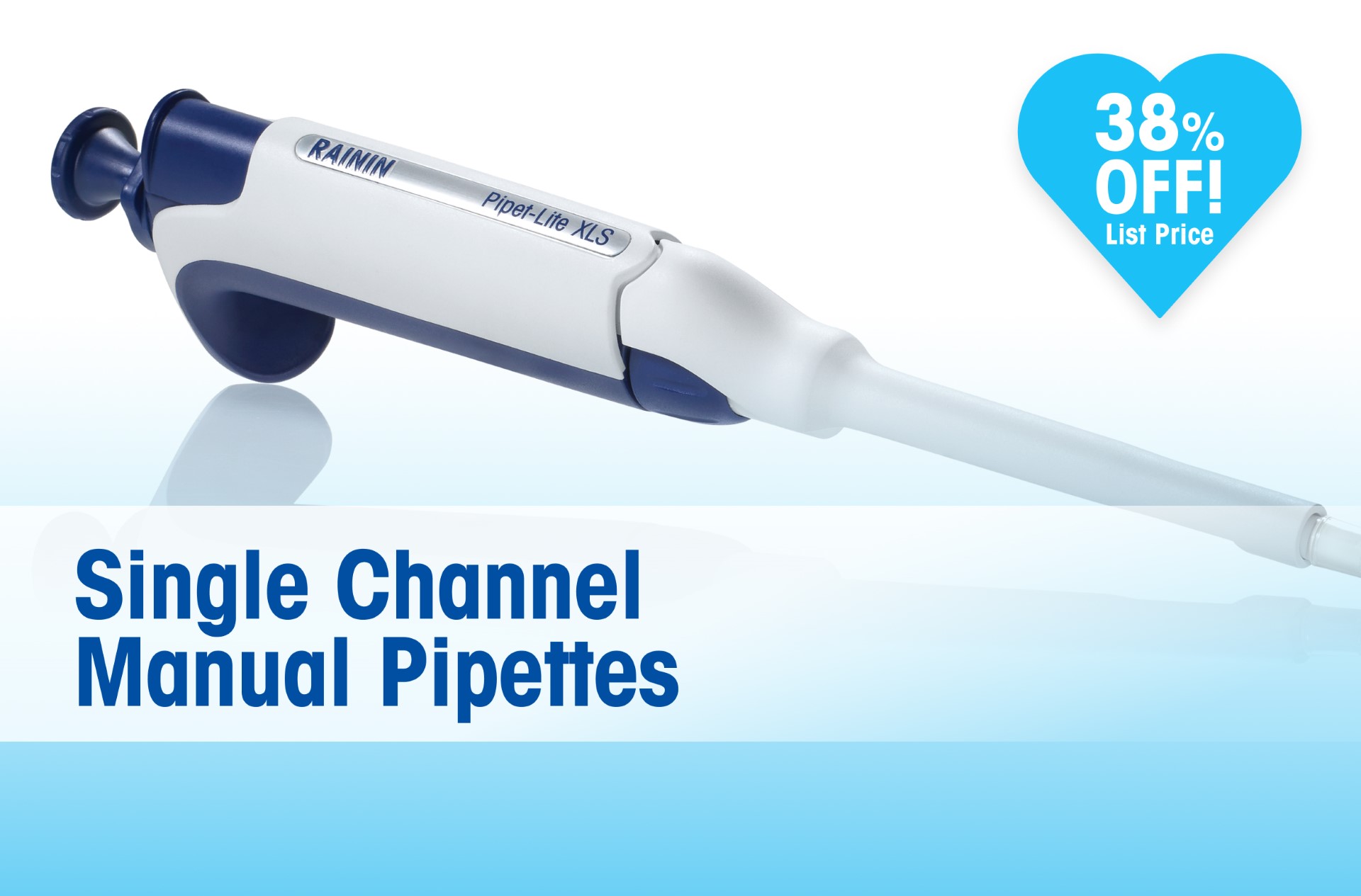 Save 38% off Rainin XLS single channel pipettes!